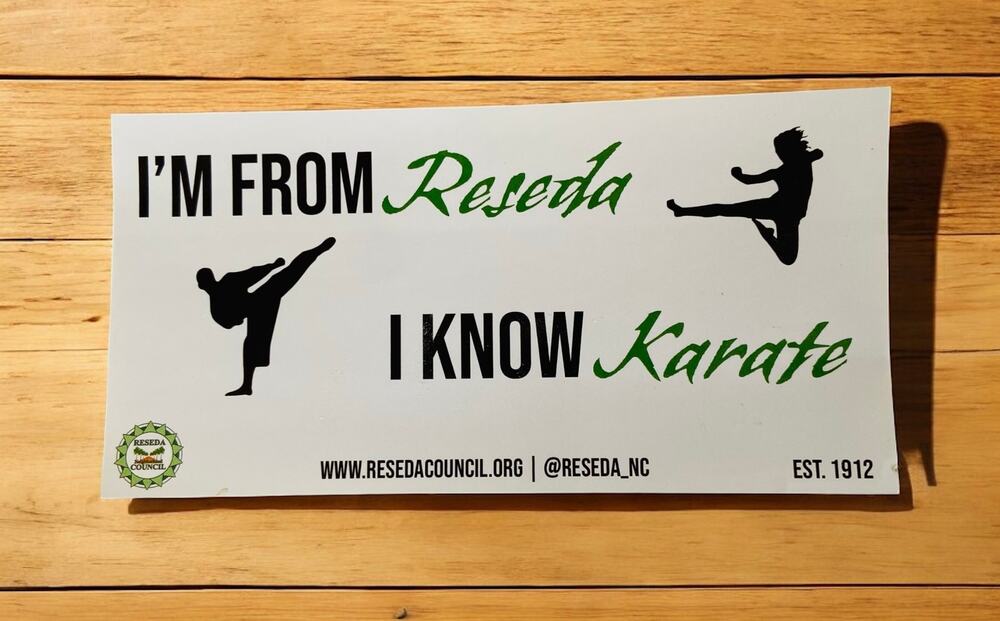 NEW I'm From Reseda I Know Karate Kid Bumper Water Bottle California Sticker